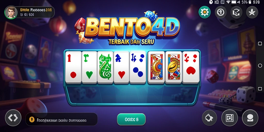Screenshot gameplay BENTO4D menampilkan suasana permainan Domino yang seru.