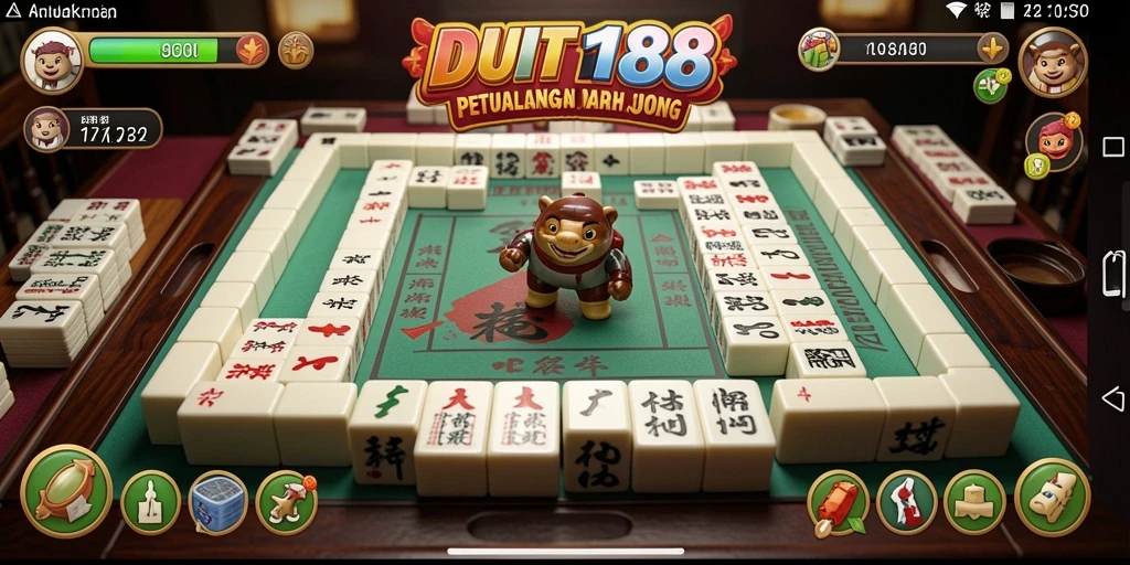 Screenshot utama DUIT188 menampilkan gameplay Mahjong yang seru dan menarik.