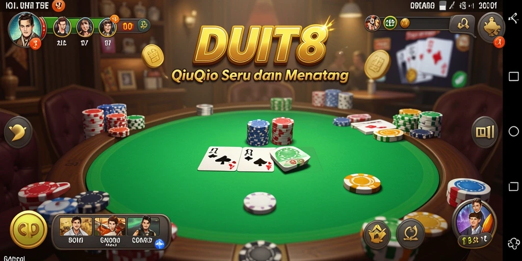 Screenshot utama DUIT8 menunjukkan gameplay QiuQiu yang seru.