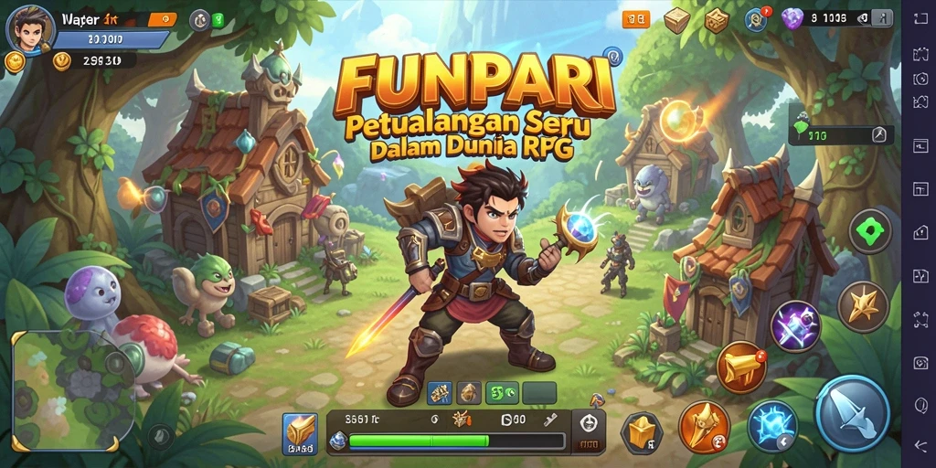 Tangkapan layar seru dari gameplay RPG di FUNPARI.