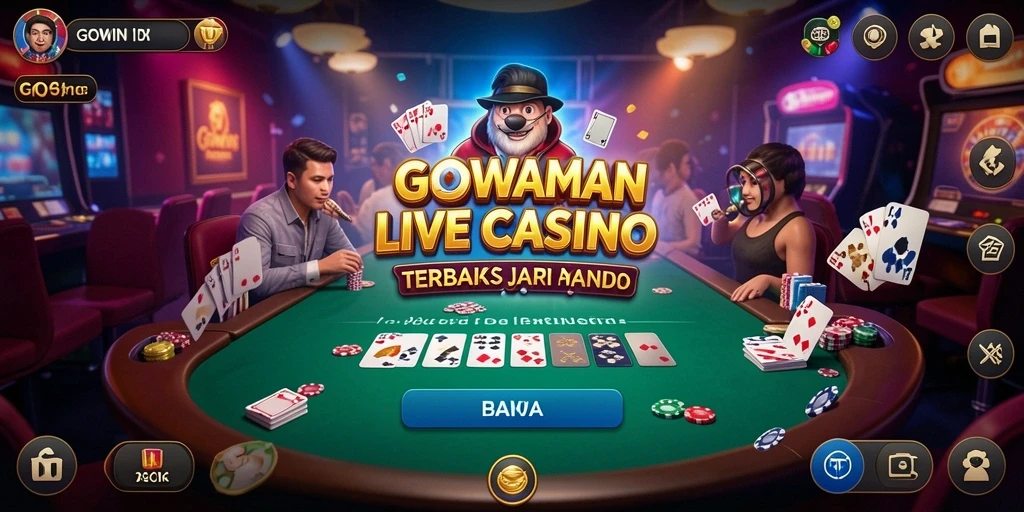 Gameplay Live Casino di GOWIN dengan dealer langsung yang interaktif.