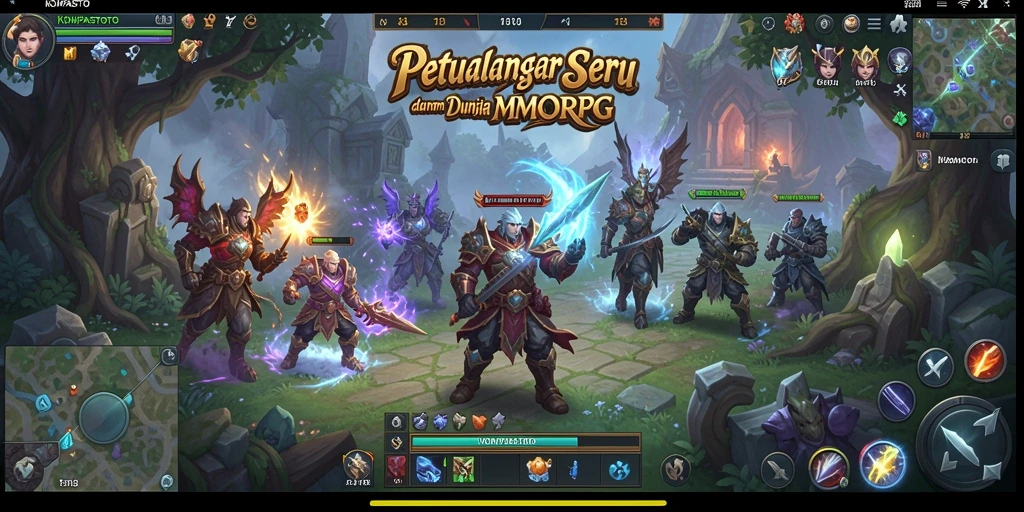 Tampilan penuh aksi gameplay KOMPASTOTO dengan pertempuran menarik.
