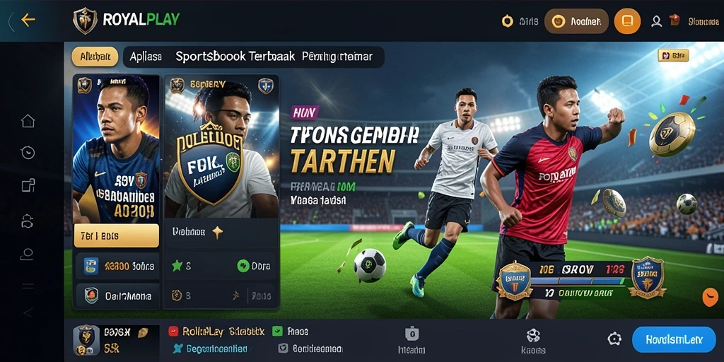 Tampilan utama screenshot ROYALPLAY dengan fitur taruhan olahraga yang menarik.