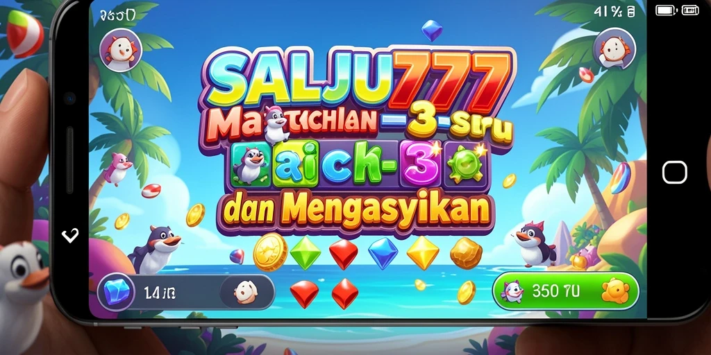 Screenshot SALJU777 menunjukkan gameplay Match-3 yang menarik dan penuh warna.