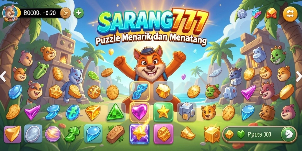 Tampilan menarik gameplay Puzzle SARANG777 yang menantang.