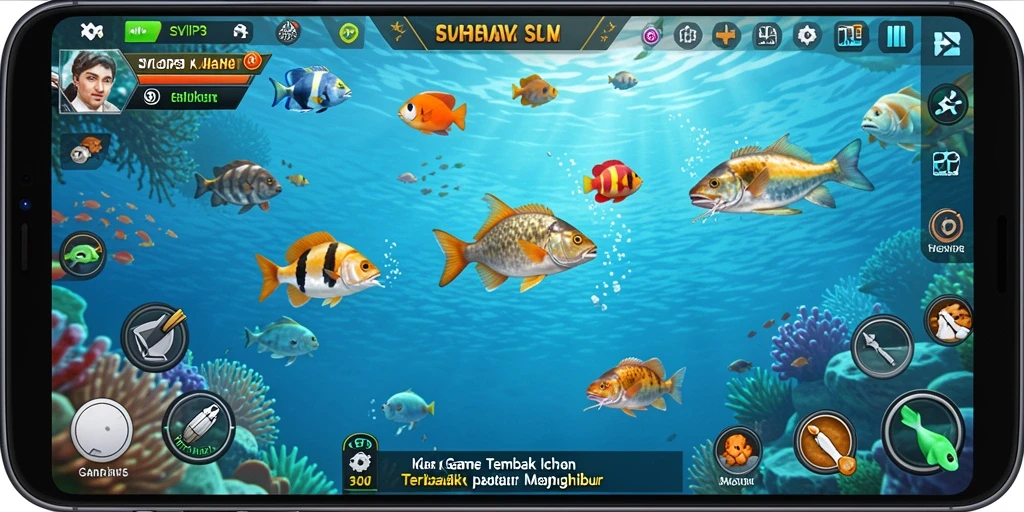 Tampilan gameplay Tembak Ikan yang seru dan menantang.