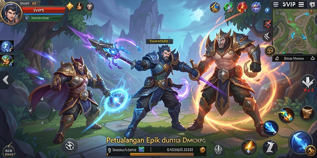 Screenshot gameplay SVIP5 menampilkan aksi seru dalam pertempuran MMORPG.