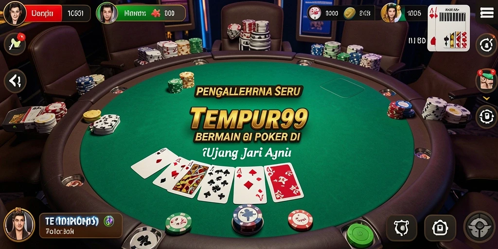 Tampilan gameplay Poker yang mendebarkan dan interaktif.