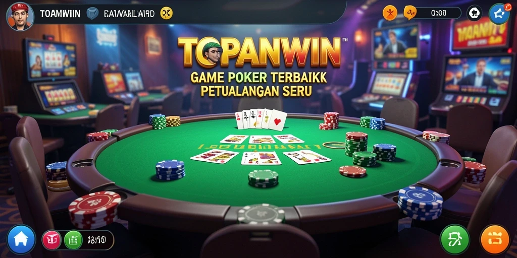 Tangkapan layar utama TOPANWIN menampilkan gameplay poker yang seru dan kompetitif.