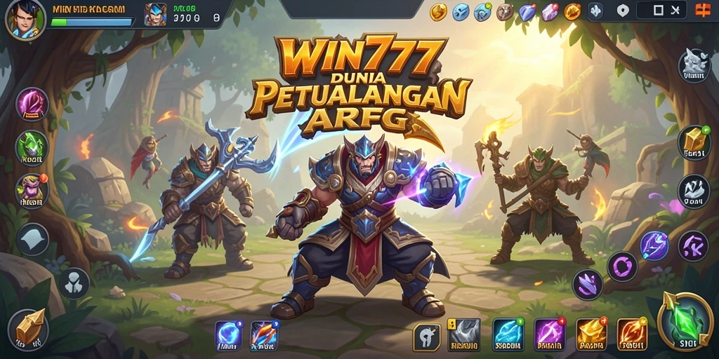 Tangkapan layar utama gameplay ARPG yang menampilkan aksi seru di WIN777.