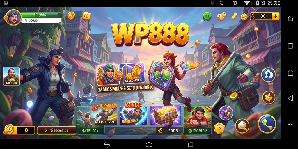 Tampilan gameplay WP888 menunjukkan dunia simulasi yang kaya dan mendalam.